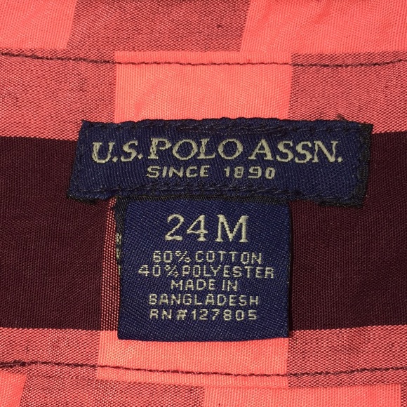 U.S. Polo Assn. Infant Baby Boys Short Sleeve Button Down Shirt Size 24 M New - Picture 6 of 9